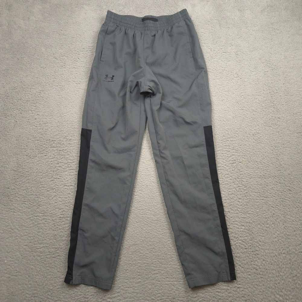 Under Armour Track Pant Mens M Gray Loose Vital Woven Athletic Training Lined
